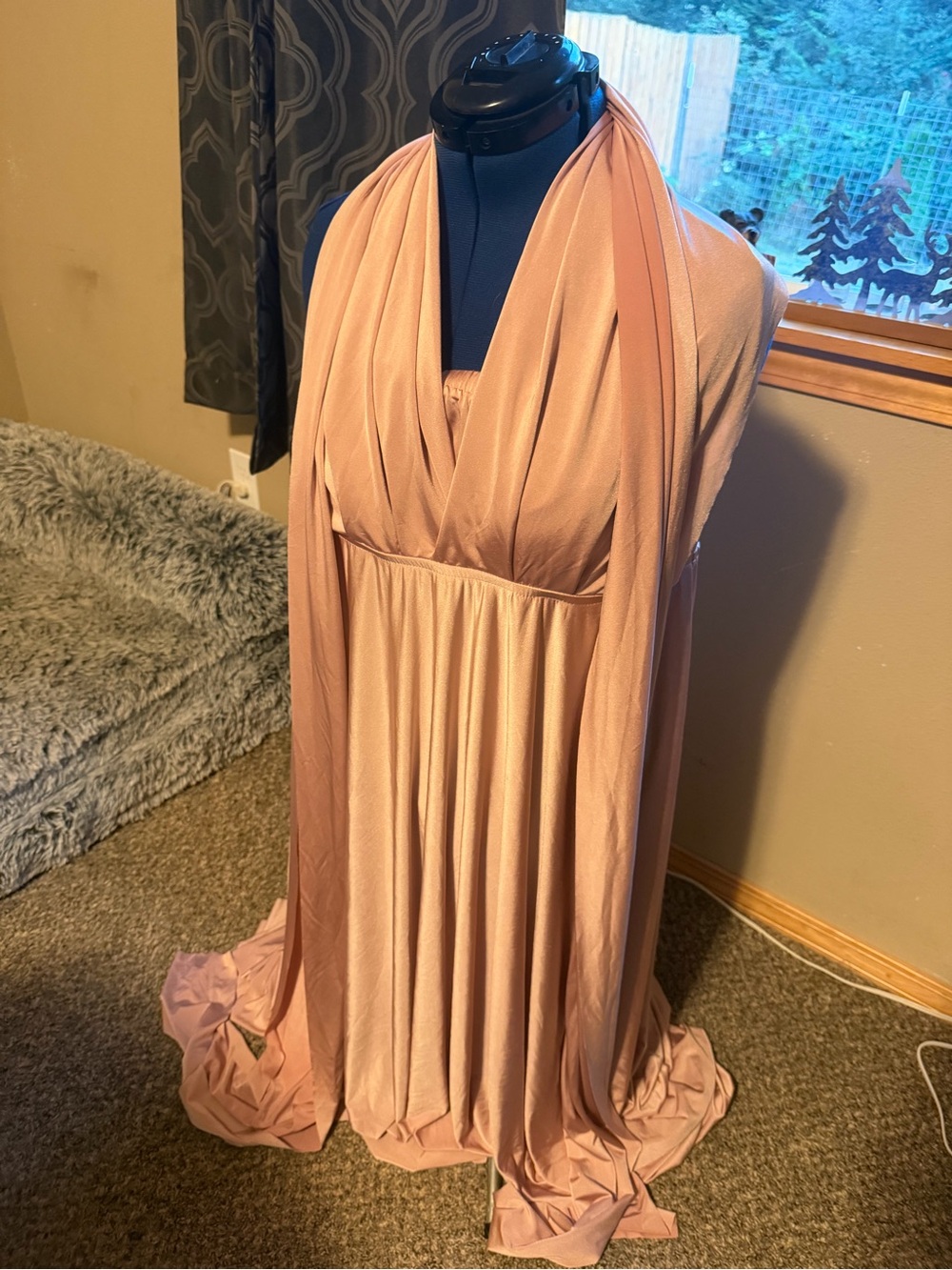 Torrid size 2 convertible Women's Blush Pink Draped Maxi Dress
